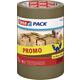 Verpakkingstape tesapack® 66mx50mm bruin promopack 3 rollen