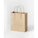 Tas met handvat Folia kraftpapier 125gr 18x21x8cm 20 stuks naturel