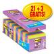 Memoblok Post-it 654 Super Sticky 76x76mm 21+3 gratis assorti