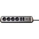 Stekkerdoos Brennenstuhl bureau Estilo 6vdig incl 2 USB 2m zw/zilver