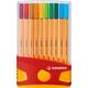 Fineliner STABILO point 88 ColorParade rollerset geel/rood F ass 20st
