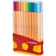 Fineliner STABILO point 88 ColorParade rollerset geel/rood F ass 20st