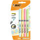 Markeerstift Bic grip pastel assorti blister à 4 stuks