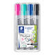 Viltstift Staedtler 356 voor flipover rond 2mm set à 4 stuks assorti