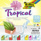 Vouwblaadjes Folia 80gr 15x15cm 50 vel 2-zijdig 10 tropical designs