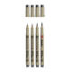Fineliner Sakura Pigma Micron koelgrijs set 4 maten