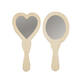 Handspiegel Creativ Company hart en ovaal 23-24cm hout 2 stuks