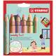 Kleurpotloden STABILO 880 woody slijper pastel assorti 6 stuks