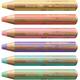 Kleurpotloden STABILO 880 woody slijper pastel assorti 6 stuks