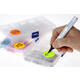 Etiket rillprint 35mm 500st op rol wit