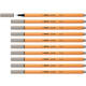 Fineliner STABILO point 88/93 fijn warm grijs