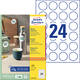 Etiket Avery L3415 rond 40mm wit 2400 stuks