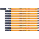 Fineliner STABILO point 88/98 fijn payne's grijs