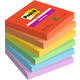 Memoblok Post-it 654 Super Sticky 76x76mm Playful 6 stuks