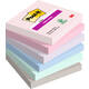 Memoblok Post-it 654 Super Sticky 76x76mm Soulful 6 stuks