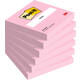 Memoblok Post-it 654 76x76mm roze 6 stuks