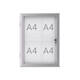 Buiten- binnenvitrine wand MAULexcite whiteboard 4xA4 met slot