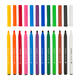 Viltstift Bruynzeel Super Point met witte wisstift assorti 12 stuks