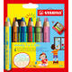 Kleurpotloden STABILO 882 woody 3 in 1 duo puntenslijper ass 6st