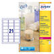 Etiket Avery L7782-25 63.5x38.1mm transparant 525 stuks
