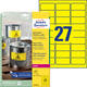 Etiket Avery L6105-20 63.5x29.6mm geel 540 stuks