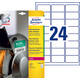 Etiket Avery L7912-10 63.5x33.9mm polyethyleen wit 240 stuks