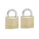 Hangslot MasterLock 2 gelijksluitend messing 30mm 2 stuks