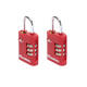 Hangslot Masterlock 3-cijfer combi TSA set van 2 sloten assorti in willekeurige kleur 30mm 2 stuks