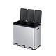 Pedaalemmer EKO Essential Recycler 3x20 liter rvs