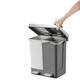 Pedaalemmer EKO Hana Duo Recycling 2x10 liter grijs wit