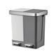 Pedaalemmer EKO Hana Duo Recycling 2x10 liter grijs wit