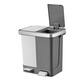Pedaalemmer EKO Hana Duo Recycling 2x10 liter grijs wit