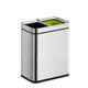 Afvalbak EKO Laguna Slim met inwerpopening 2x10liter RVS