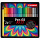 Viltstift STABILO Pen 68/20 Arty medium assorti blik à 20 stuks