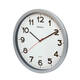 Wandklok MAUL Step Quartz Ø40x5cm kunststof zilver/wit stildraaiend