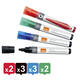 Whiteboardmarker Nobo Liquid ink schuin assorti 4mm 10stuks