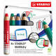 Whiteboardpotlood STABILO MARKdry 648/4 + slijper-microvezel ass 4st