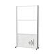 Scheidingswand MAUL akoestiek 100x180 2x whiteb. 1x lichtgrijs alum.frame mobiel