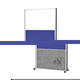 Scheidingswand MAUL akoestiek 100x180 akoest whiteb textiel alum.frame mobiel
