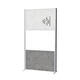Scheidingswand MAUL akoestiek 100x180 licht- donkergrijs whiteb alum.frame op voet