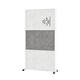 Scheidingswand MAUL akoestiek 100x180 2x licht- 1x donkergrijs wit frame mobiel