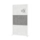 Scheidingswand MAUL akoestiek 100x180 2x licht- 1x donkergrijs wit frame op voet