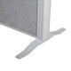 Scheidingswand MAUL akoestiek 100x180 2x licht- 1x donkergrijs wit frame op voet