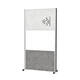 Scheidingswand MAUL akoestiek 100x180 licht- donkergrijs whiteb alum.frame mobiel