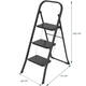 Huishoudtrap BRASQ 3 treden SL300 zwart