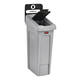 Deksel Rubbermaid Slim Jim Recyclestation gesloten zwart