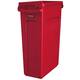Afvalbak Rubbermaid Slim Jim Vented met luchtsleuven 87liter rood