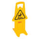 Waarschuwingsbord Rubbermaid tweezijdig meertalig met voet 66cm geel