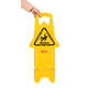 Waarschuwingsbord Rubbermaid tweezijdig meertalig met voet 66cm geel
