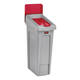 Deksel Rubbermaid Slim Jim Recyclestation gesloten rood